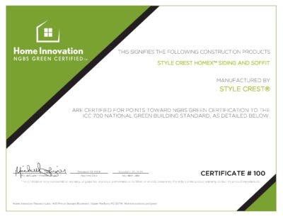 Home Innovation NGBS Green Certificate - HOMEX